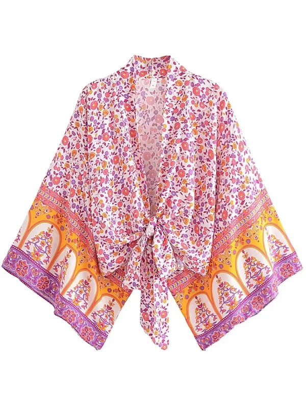 kimono vintage court rêve en rose