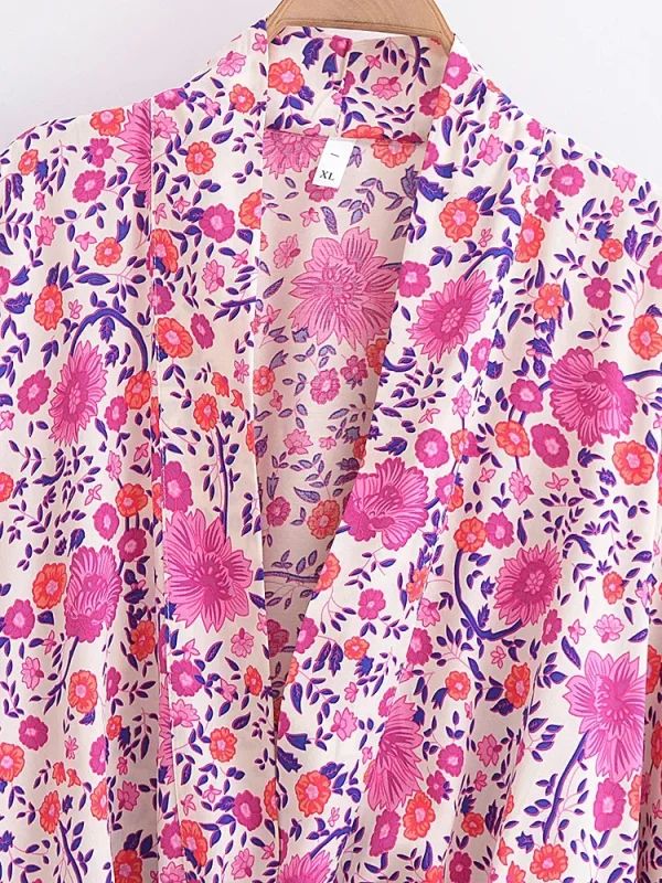 kimono vintage court rose violet