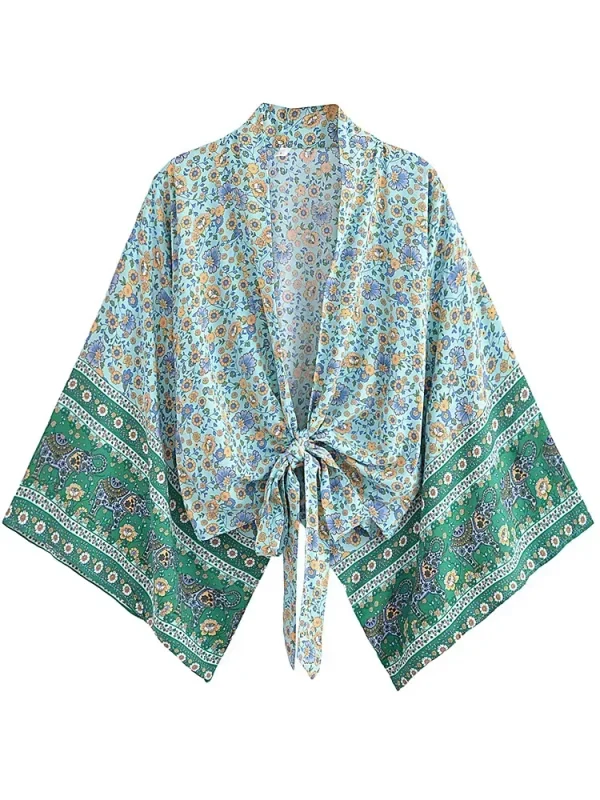 kimono vintage court Wazabi Bohème