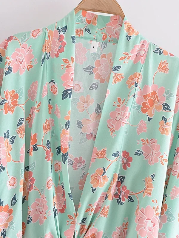 kimono vintage court les roses du temps