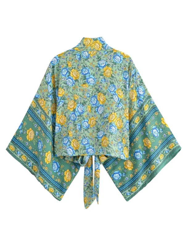 kimono vintage court limon verde