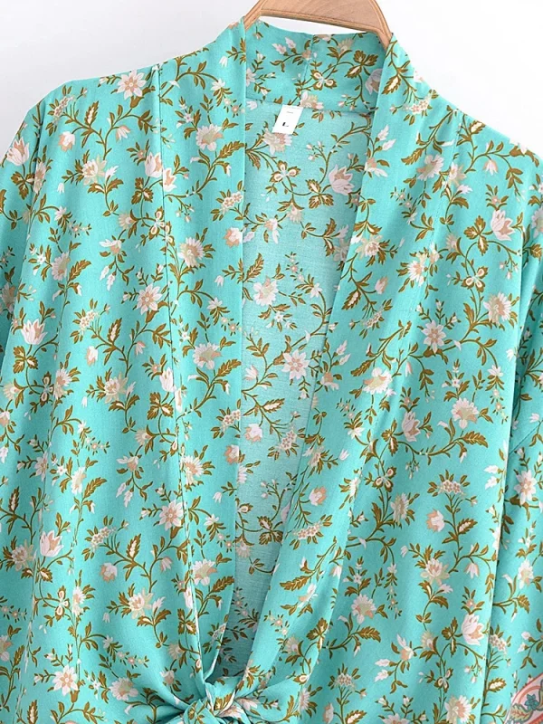 kimono bohème turquoise