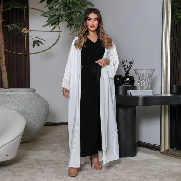 abaya kimono blanc fluide