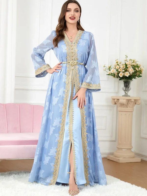 Abaya Kimono Bleue Haut de Gamme