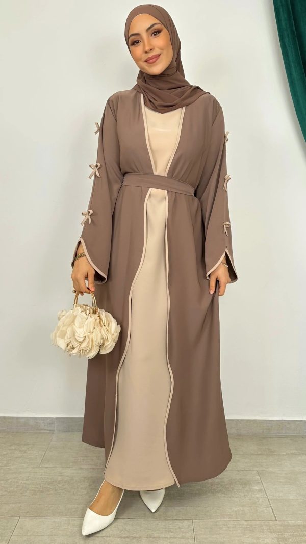 abaya kimono de luxe à noeuds