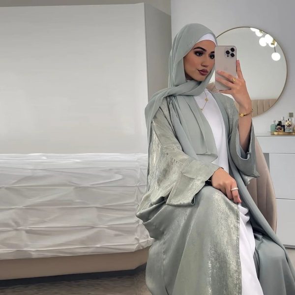 abaya kimono minimaliste satinée
