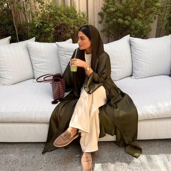 abaya kimono verte olive