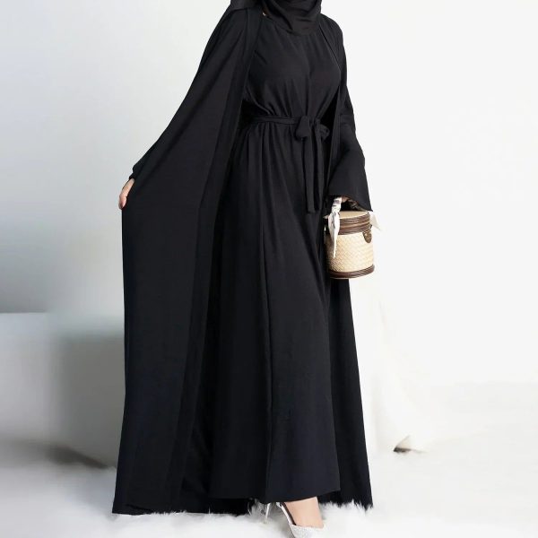 ensemble abaya et robe noir
