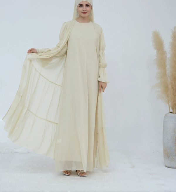 ensemble kimono abaya long ceinturé