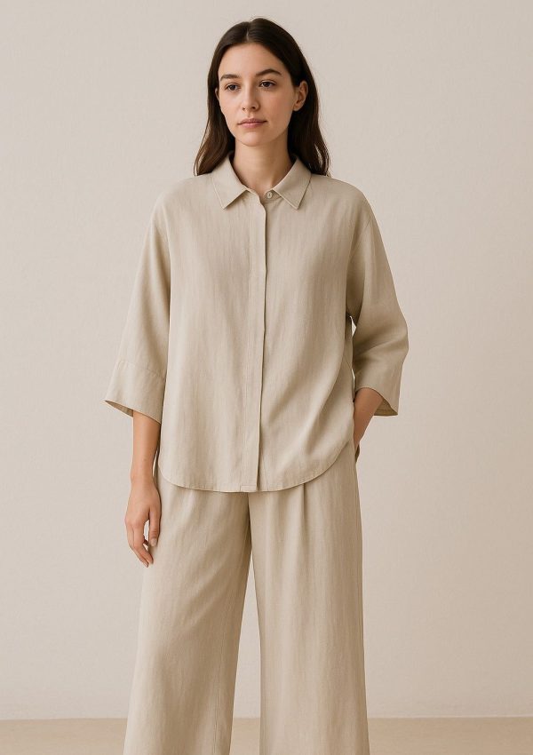 ensemble kimono beige fluide