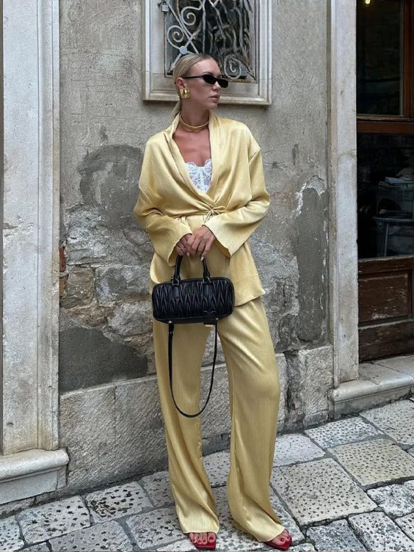 ensemble kimono confortable jaune