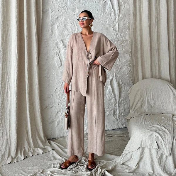 ensemble kimono léger beige