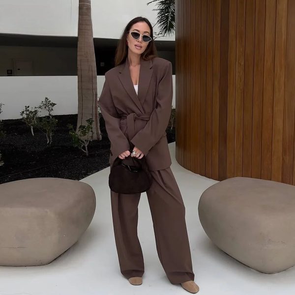 ensemble kimono marron élégant