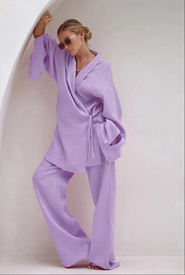 ensemble kimono violet oversize