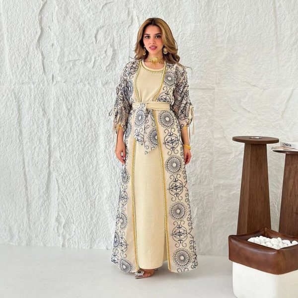 kimono abaya 2 pièces de soirée