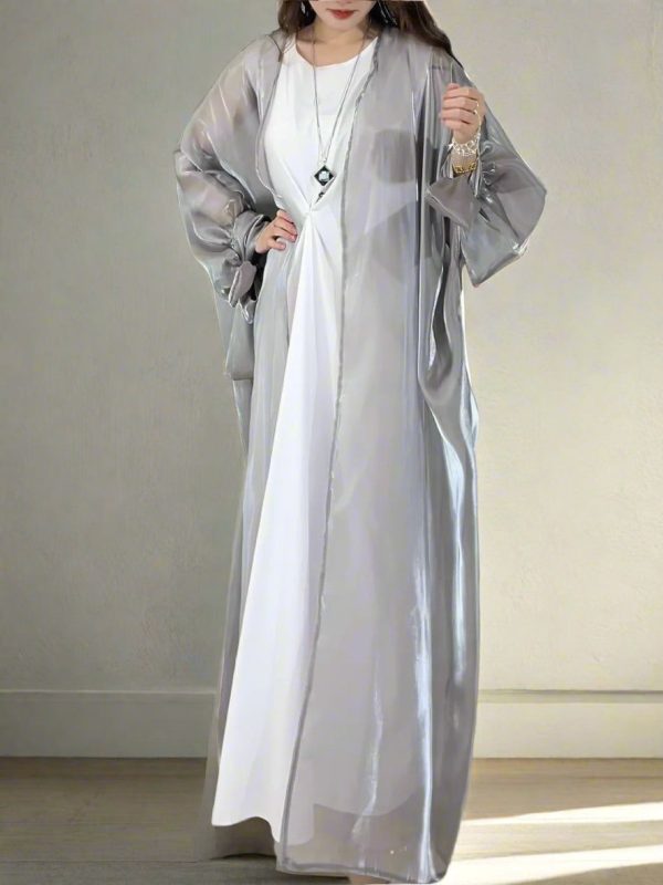kimono abaya argenté