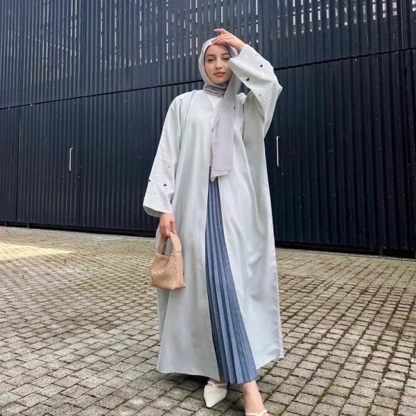 kimono abaya beige en lin