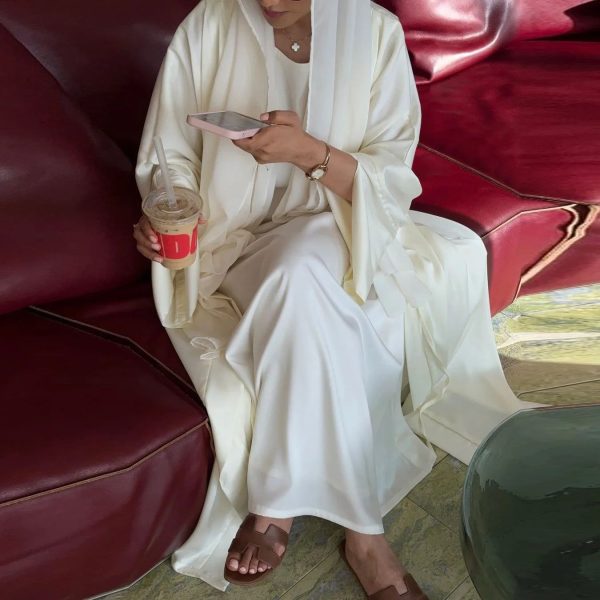 kimono abaya beige femme