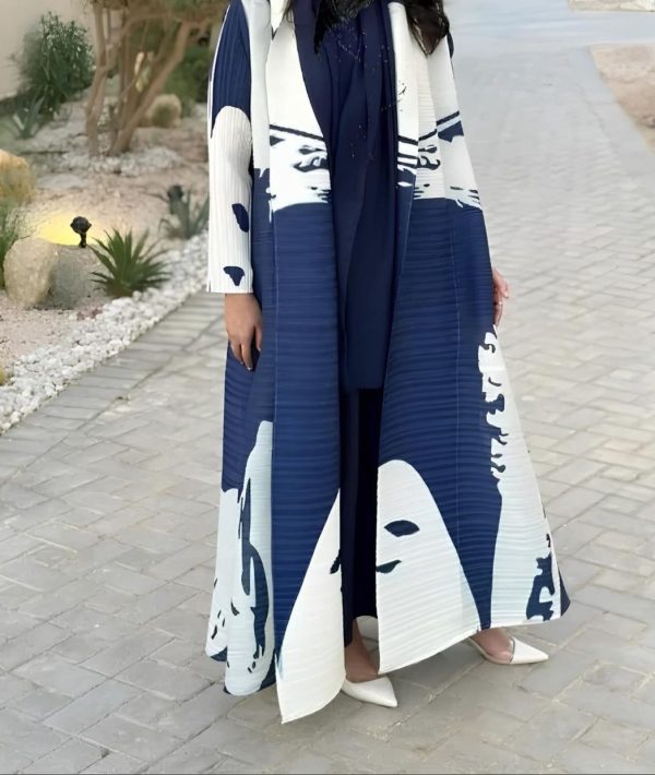 kimono abaya bleu et blanc