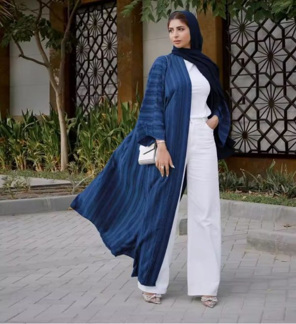 kimono abaya bleu roi