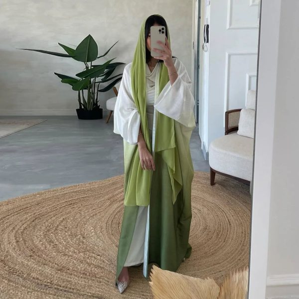 kimono abaya dégradé vert