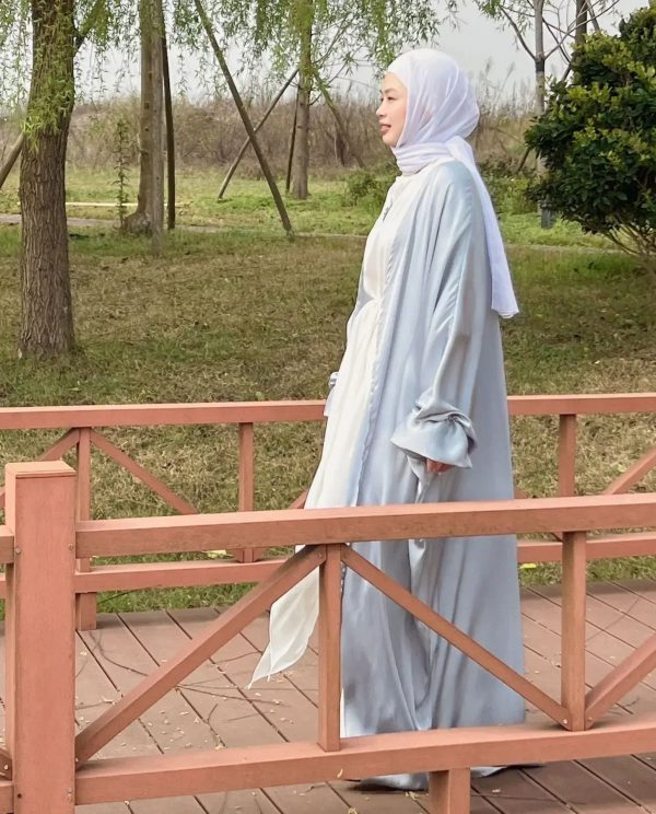 kimono abaya gris femme