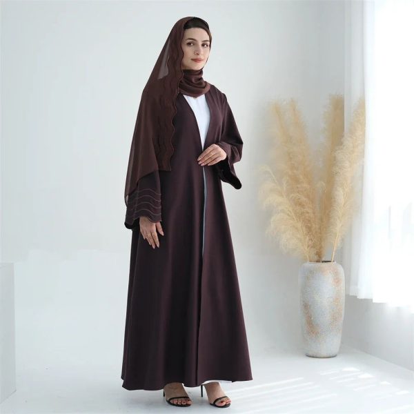 kimono abaya hijab mauve