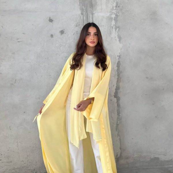 kimono abaya jaune chic