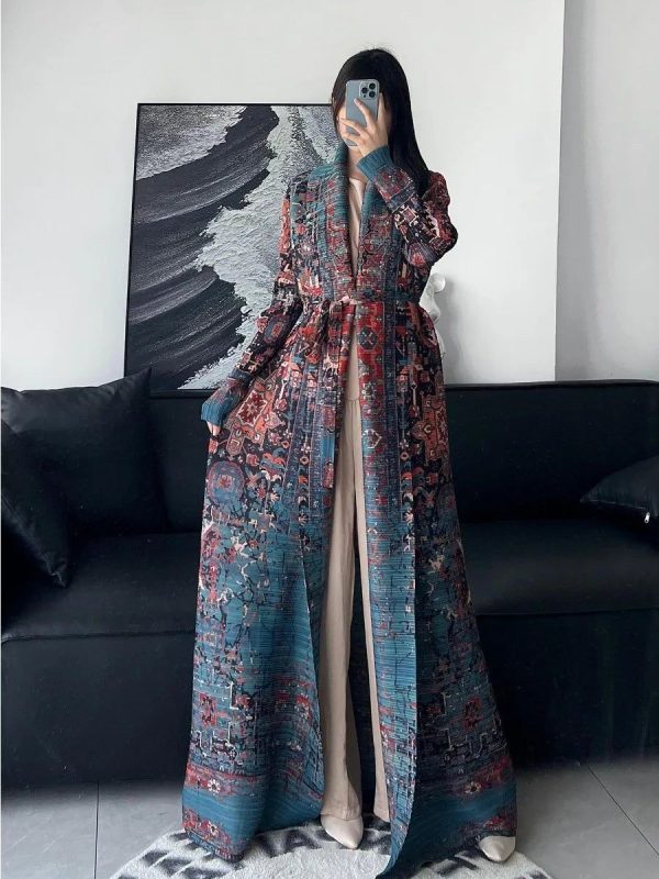 kimono abaya long imprimé de luxe