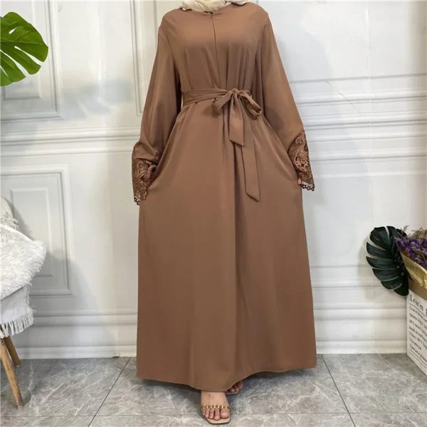 kimono abaya marron clair stylé