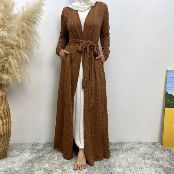 kimono abaya marron stylé