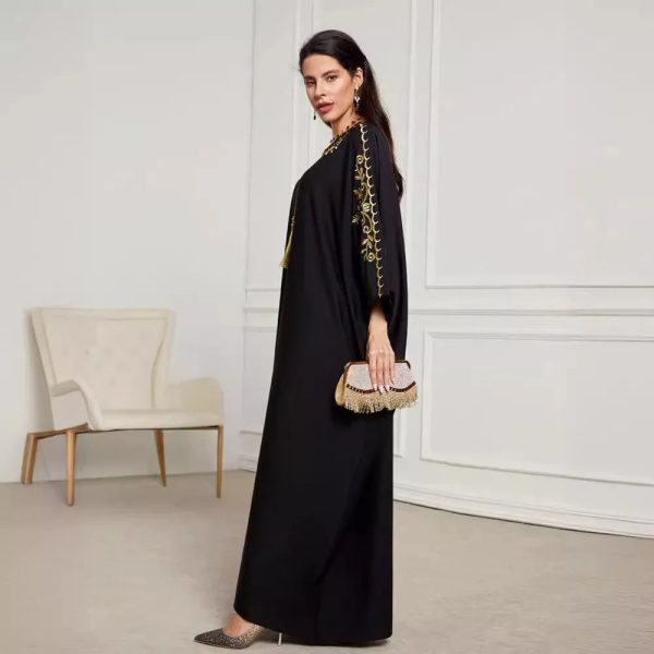 kimono abaya noir raffiné