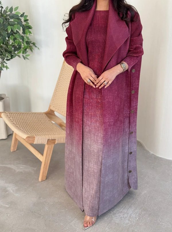 kimono abaya rouge dégradé