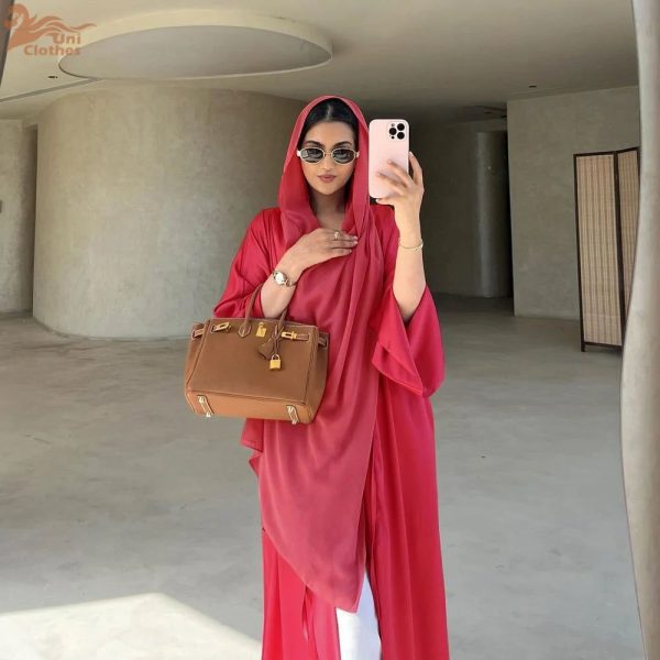 kimono abaya rouge eclatant