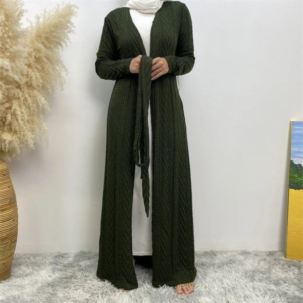 kimono abaya vert armé décontracté