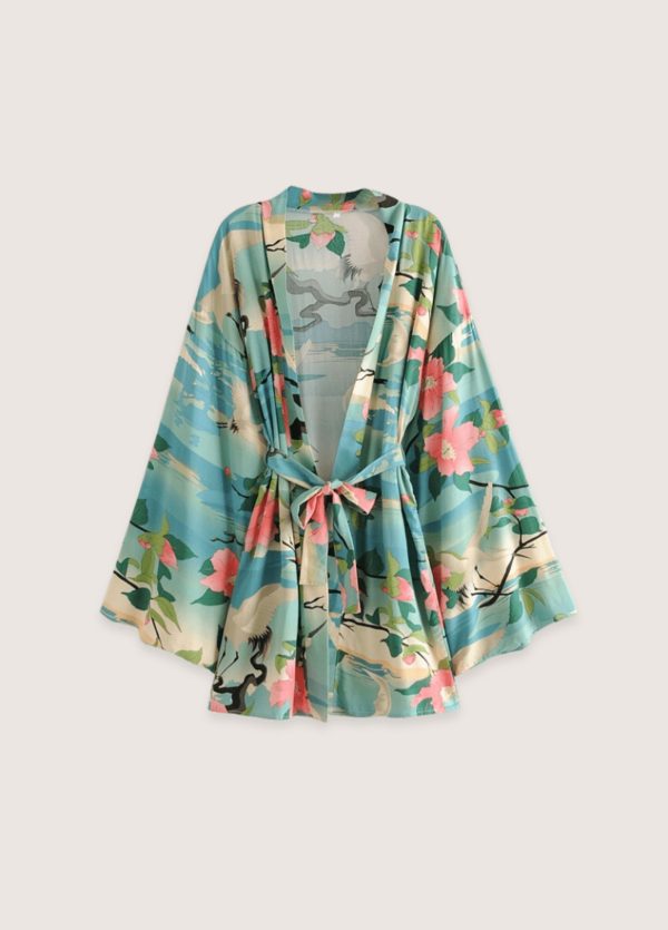 kimono tropical court pour l'été