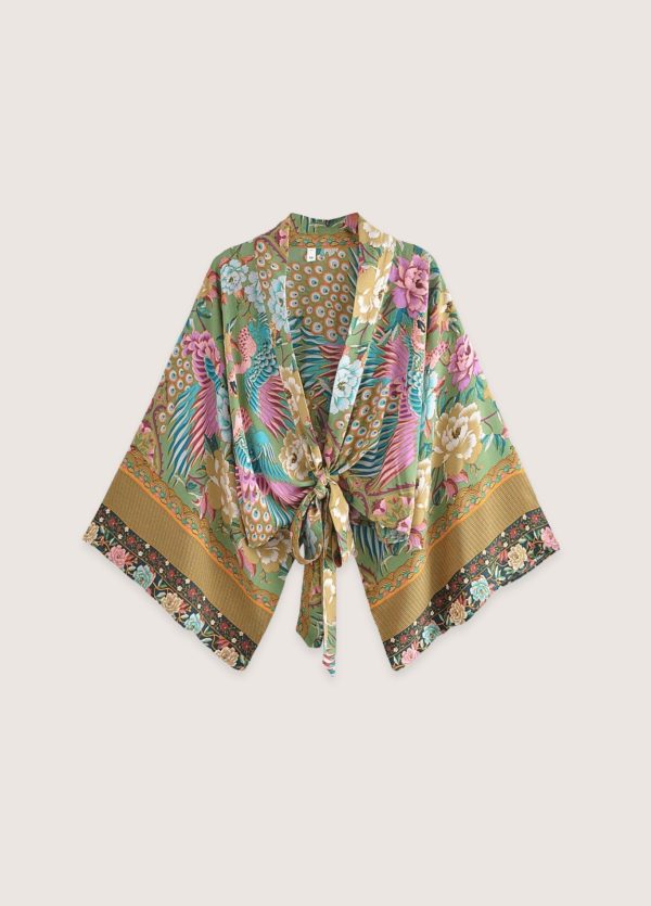 kimono court paon fleuri