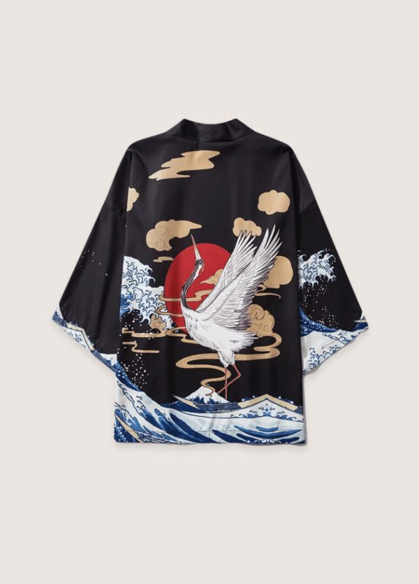 kimono élégant grue dansante
