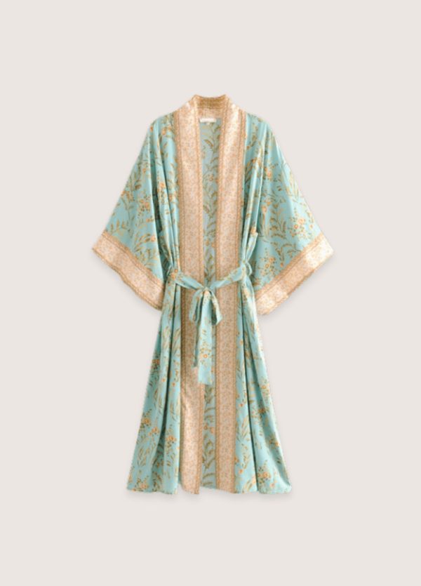 kimono long bleu