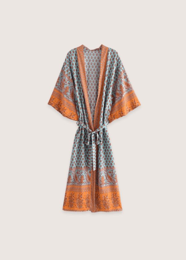 kimono long turquoise Daisy Bohème
