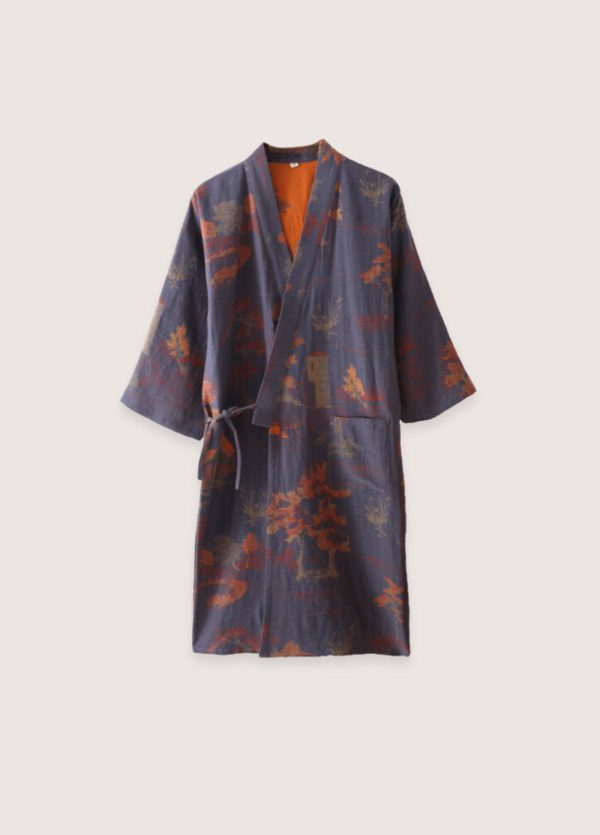 peignoir homme Momiji bleu