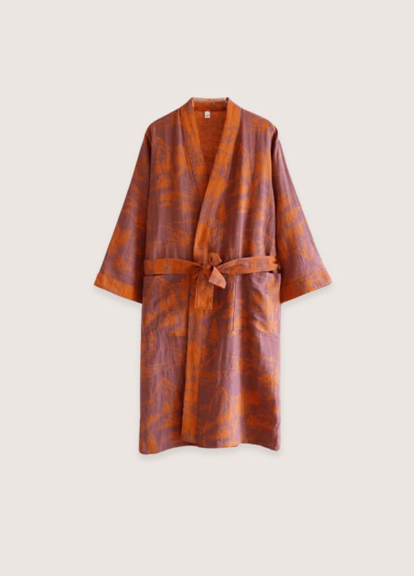 peignoir kimono orange femme