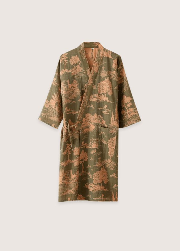 peignoir kimono vert homme
