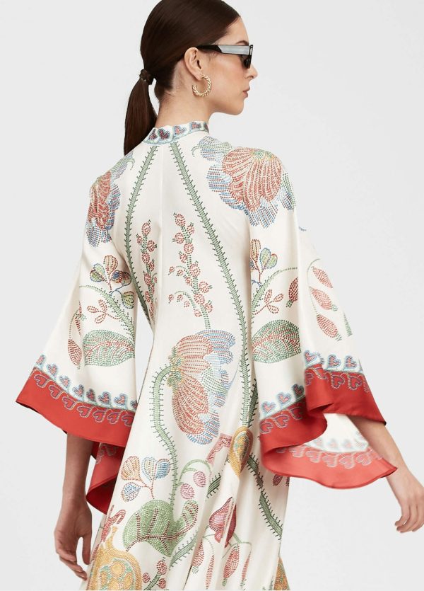 robe kimono imprimé original jardin secret