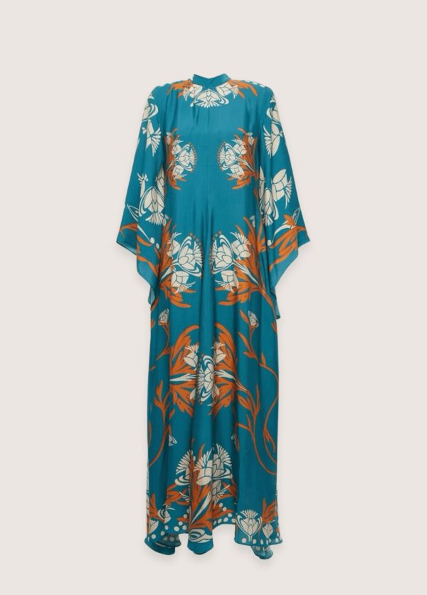 robe kimono réversible turquoise sauvage