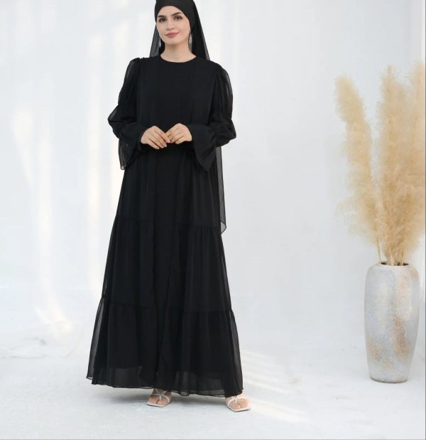 set abaya kimono à manches bouffantes